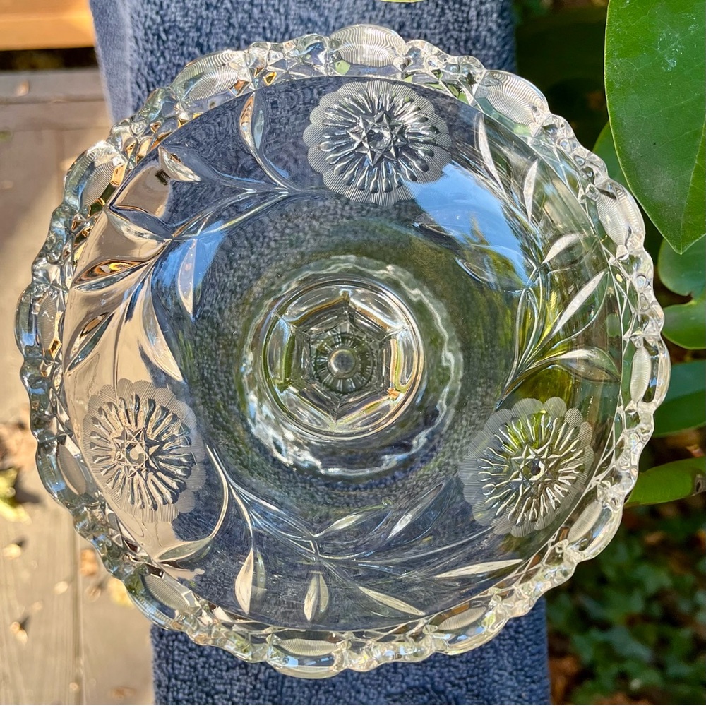 McKee Innovation compote / candy dish, etched crystal, EAPG - Picture 4 of 10